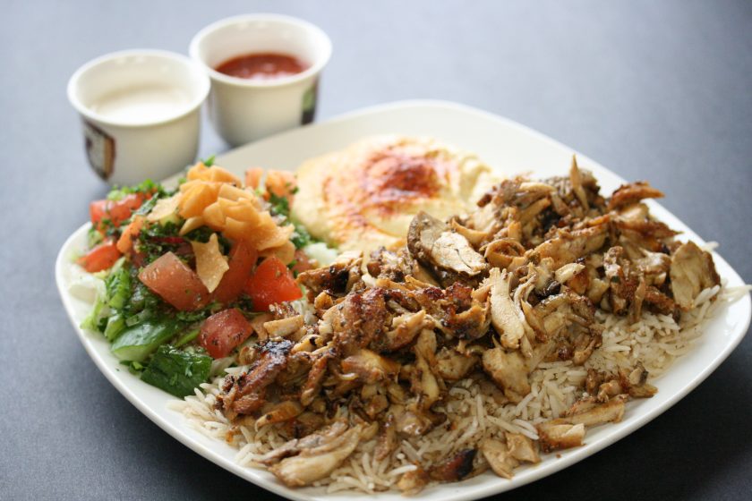 Chicken Shawarma Plate Crispy Falafel