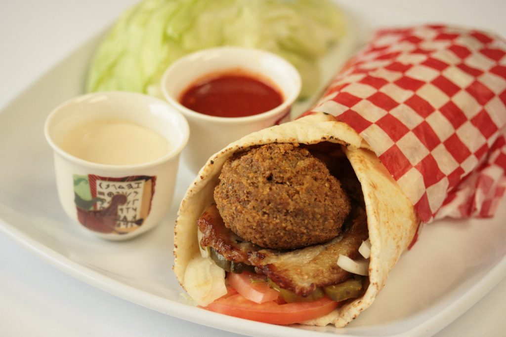 Falafel & Eggplant Wrap Crispy Falafel